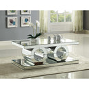  Meridian Jocelyn Mirrored Mirrored Coffee Table IMAGE 2