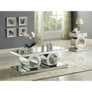  Meridian Jocelyn Mirrored Mirrored Coffee Table IMAGE 5