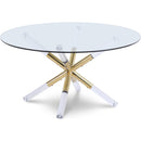  Meridian Mercury Gold Glass Top, Acrylic And Metal Base Coffee Table IMAGE 1