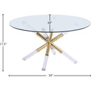  Meridian Mercury Gold Glass Top, Acrylic And Metal Base Coffee Table IMAGE 4