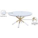  Meridian Mercury Gold Glass Top, Acrylic And Metal Base Coffee Table IMAGE 5