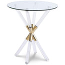  Meridian Mercury Gold Glass Top, Acrylic And Metal Base End Table IMAGE 1