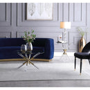  Meridian Mercury Gold Glass Top, Acrylic And Metal Base End Table IMAGE 2