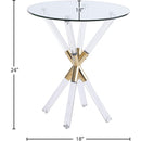  Meridian Mercury Gold Glass Top, Acrylic And Metal Base End Table IMAGE 4