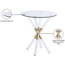  Meridian Mercury Gold Glass Top, Acrylic And Metal Base End Table IMAGE 5