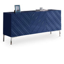  Meridian Collette Navy Lacquer Finish And Stainless Steel Sideboard / Buffet IMAGE 1