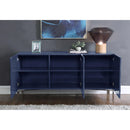  Meridian Collette Navy Lacquer Finish And Stainless Steel Sideboard / Buffet IMAGE 4