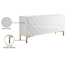  Meridian Collette White Lacquer Finish And Stainless Steel Sideboard / Buffet IMAGE 6