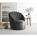  Manufacturer Color_Grey -- Alessio Grey Velvet Upholstered Swivel Accent Chair IMAGE 2