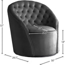  Manufacturer Color_Grey -- Alessio Grey Velvet Upholstered Swivel Accent Chair IMAGE 5