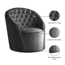  Manufacturer Color_Grey -- Alessio Grey Velvet Upholstered Swivel Accent Chair IMAGE 6
