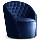  Manufacturer Color_Navy -- Alessio Navy Velvet Upholstered Swivel Accent Chair IMAGE 1