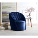  Manufacturer Color_Navy -- Alessio Navy Velvet Upholstered Swivel Accent Chair IMAGE 2