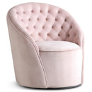  Manufacturer Color_Pink -- Alessio Pink Velvet Upholstered Swivel Accent Chair IMAGE 1