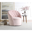  Manufacturer Color_Pink -- Alessio Pink Velvet Upholstered Swivel Accent Chair IMAGE 2