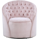  Manufacturer Color_Pink -- Alessio Pink Velvet Upholstered Swivel Accent Chair IMAGE 4