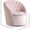  Manufacturer Color_Pink -- Alessio Pink Velvet Upholstered Swivel Accent Chair IMAGE 6