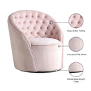  Manufacturer Color_Pink -- Alessio Pink Velvet Upholstered Swivel Accent Chair IMAGE 7