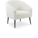  Meridian Barlow White Faux Fur Upholstered Accent Chair IMAGE 1