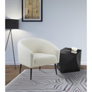  Meridian Barlow White Faux Fur Upholstered Accent Chair IMAGE 2