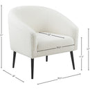  Meridian Barlow White Faux Fur Upholstered Accent Chair IMAGE 8
