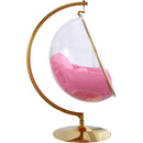  Manufacturer Color_Pink -- Luna Pink Acrylic And Fabric Upholstered Swing Bubble Accent Chair IMAGE 4