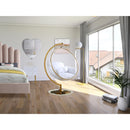  Manufacturer Color_White -- Luna White Acrylic And Fabric Upholstered Swing Bubble Accent Chair IMAGE 2