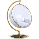  Manufacturer Color_White -- Luna White Acrylic And Fabric Upholstered Swing Bubble Accent Chair IMAGE 3