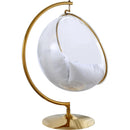  Manufacturer Color_White -- Luna White Acrylic And Fabric Upholstered Swing Bubble Accent Chair IMAGE 4
