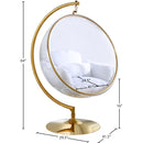  Manufacturer Color_White -- Luna White Acrylic And Fabric Upholstered Swing Bubble Accent Chair IMAGE 6