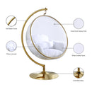  Manufacturer Color_White -- Luna White Acrylic And Fabric Upholstered Swing Bubble Accent Chair IMAGE 7