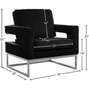  Manufacturer Color_Black -- Meridian Noah Stationary Fabric Accent Chair IMAGE 7
