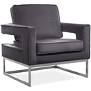  Manufacturer Color_Grey -- Noah Grey Velvet Upholstered Accent Chair IMAGE 1
