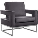 Meridian Noah Stationary Fabric Accent Chair 510Grey IMAGE 1