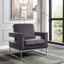  Manufacturer Color_Grey -- Noah Grey Velvet Upholstered Accent Chair IMAGE 2