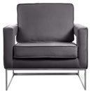  Manufacturer Color_Grey -- Noah Grey Velvet Upholstered Accent Chair IMAGE 3