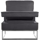  Manufacturer Color_Grey -- Noah Grey Velvet Upholstered Accent Chair IMAGE 5