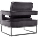  Manufacturer Color_Grey -- Noah Grey Velvet Upholstered Accent Chair IMAGE 6