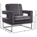  Manufacturer Color_Grey -- Noah Grey Velvet Upholstered Accent Chair IMAGE 7