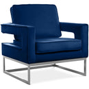  Manufacturer Color_Navy -- Noah Navy Velvet Upholstered Accent Chair IMAGE 1