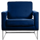  Manufacturer Color_Navy -- Noah Navy Velvet Upholstered Accent Chair IMAGE 3