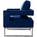  Manufacturer Color_Navy -- Noah Navy Velvet Upholstered Accent Chair IMAGE 4