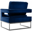  Manufacturer Color_Navy -- Noah Navy Velvet Upholstered Accent Chair IMAGE 6