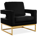  Manufacturer Color_Black -- Noah Black Velvet Upholstered Accent Chair IMAGE 1