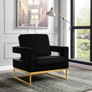  Manufacturer Color_Black -- Noah Black Velvet Upholstered Accent Chair IMAGE 2