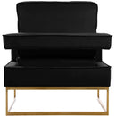  Manufacturer Color_Black -- Noah Black Velvet Upholstered Accent Chair IMAGE 5