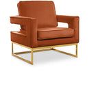  Manufacturer Color_Cognac -- Noah Cognac Velvet Upholstered Accent Chair IMAGE 1
