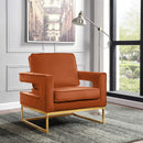  Manufacturer Color_Cognac -- Noah Cognac Velvet Upholstered Accent Chair IMAGE 2