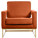  Manufacturer Color_Cognac -- Noah Cognac Velvet Upholstered Accent Chair IMAGE 3