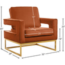  Manufacturer Color_Cognac -- Noah Cognac Velvet Upholstered Accent Chair IMAGE 7